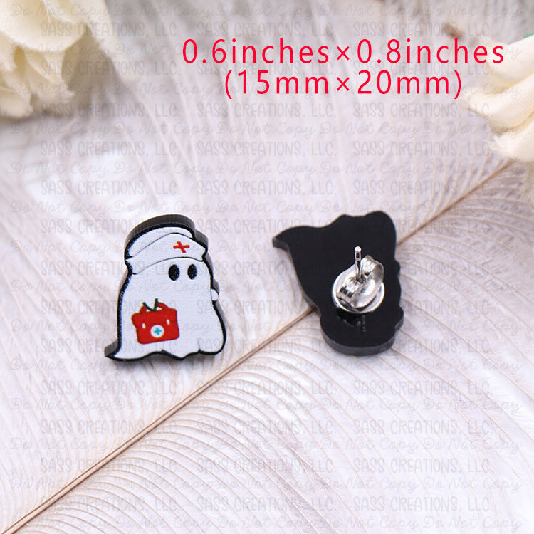 Ghost Nurse Stud Earrings