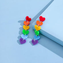 Load image into Gallery viewer, *RTS* Rainbow Heart Drop Studs
