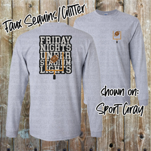 Load image into Gallery viewer, Friday Nights Under Stadium Lights_FAUX Sequins &amp; FAUX Glitter_Long Sleeve
