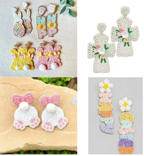 Load image into Gallery viewer, RTS Easter Hand Beaded Earrings
