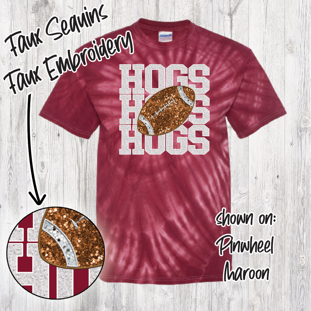 HOGS HOGS HOGS Football_FAUX Sequins and FAUX Embroidery ***SASS Exclusive***