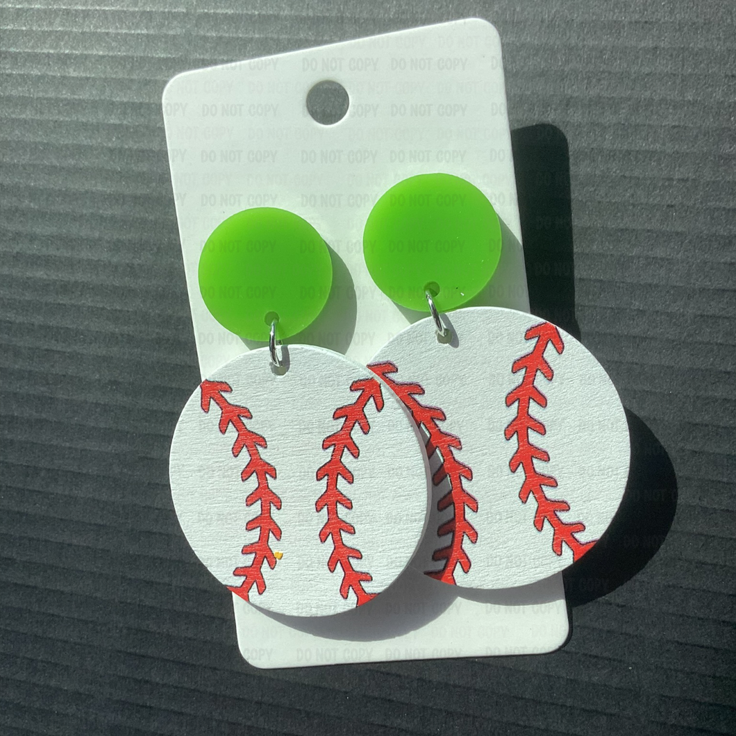 Baseball Earrings